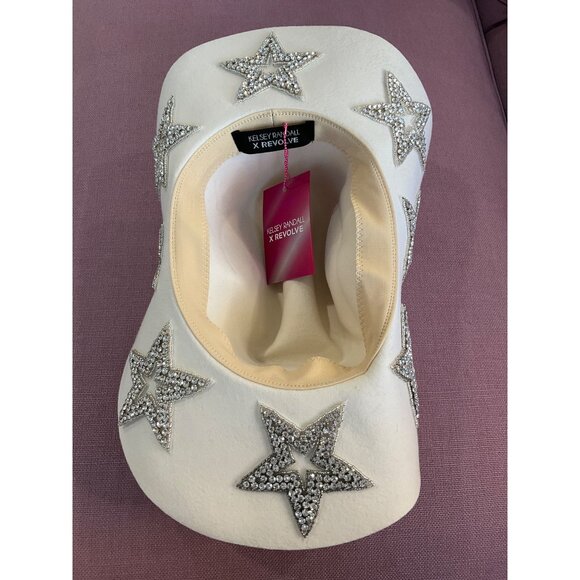 Kelsey Randall x REVOLVE Stars Hat in Ivory One SIze New Womens Cowboy Western - Picture 9 of 16